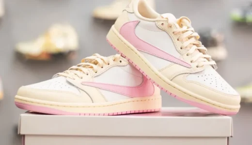 Travis Scott × Air Jordan 1 Low OG「Muslin/Shy Pink」5/22海外発売！ピンクパックのソフトカラー