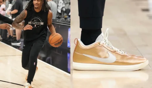 デビン・バッセルが「Nike Book 2 ゴールドPE」をファイナル前に初披露！パンチングレザーの王者カラー