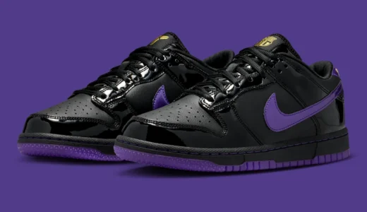 FC Barcelona × Nike Kobe Dunk Low Protro「Black/Field Purple」公式画像が公開！パテント×ゴールドで綴るコービーとサッカーの物語【IV7508-001】