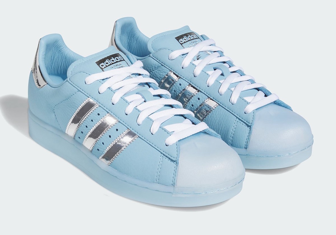 Anthony Edwards × adidas Superstar「Cold Blooded」が9月18日海外発売！シェルトゥを光沢ラバーに置き換えたアイスブルー$110【LA7828】